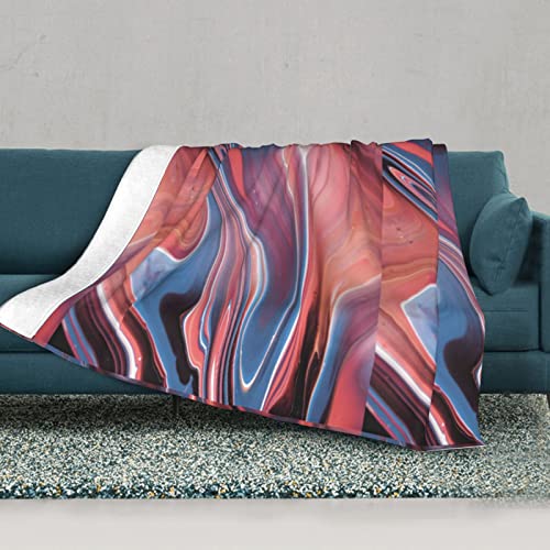 Couverture en peluche marbre rose OUSIKA 203x152 cm pour canapé et lit - 3