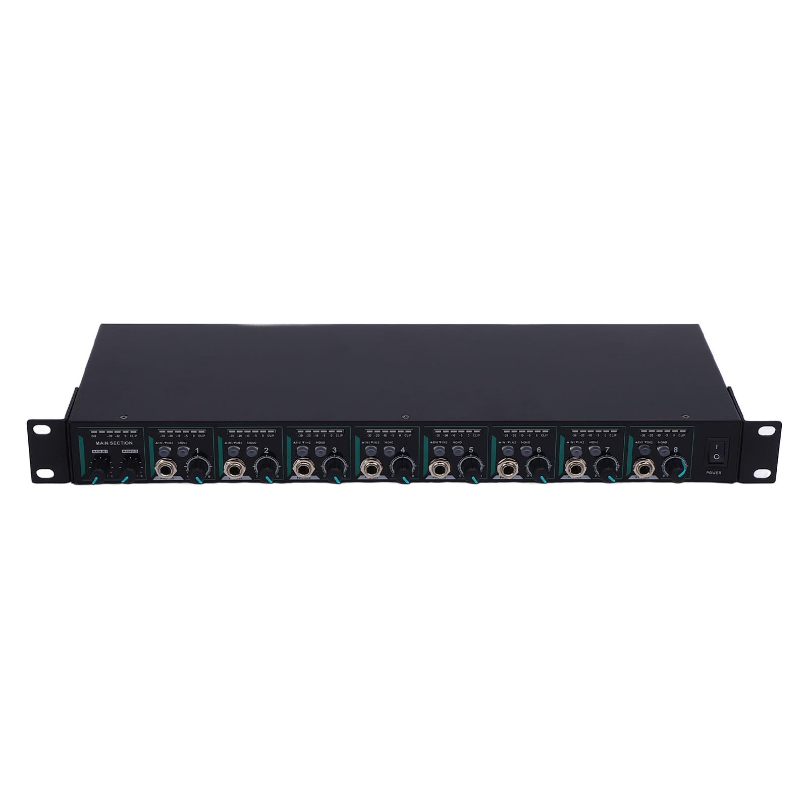 Generic Wzmacniacz Ucha Stereo, Szybka Regulacja Regulacji 8 Kanału dla Słuchawek dla Niezależnego Bezpośredniego Wejścia dla 1/4 1/8 Cala do Badania Słuchawek (wtyczka UE)
