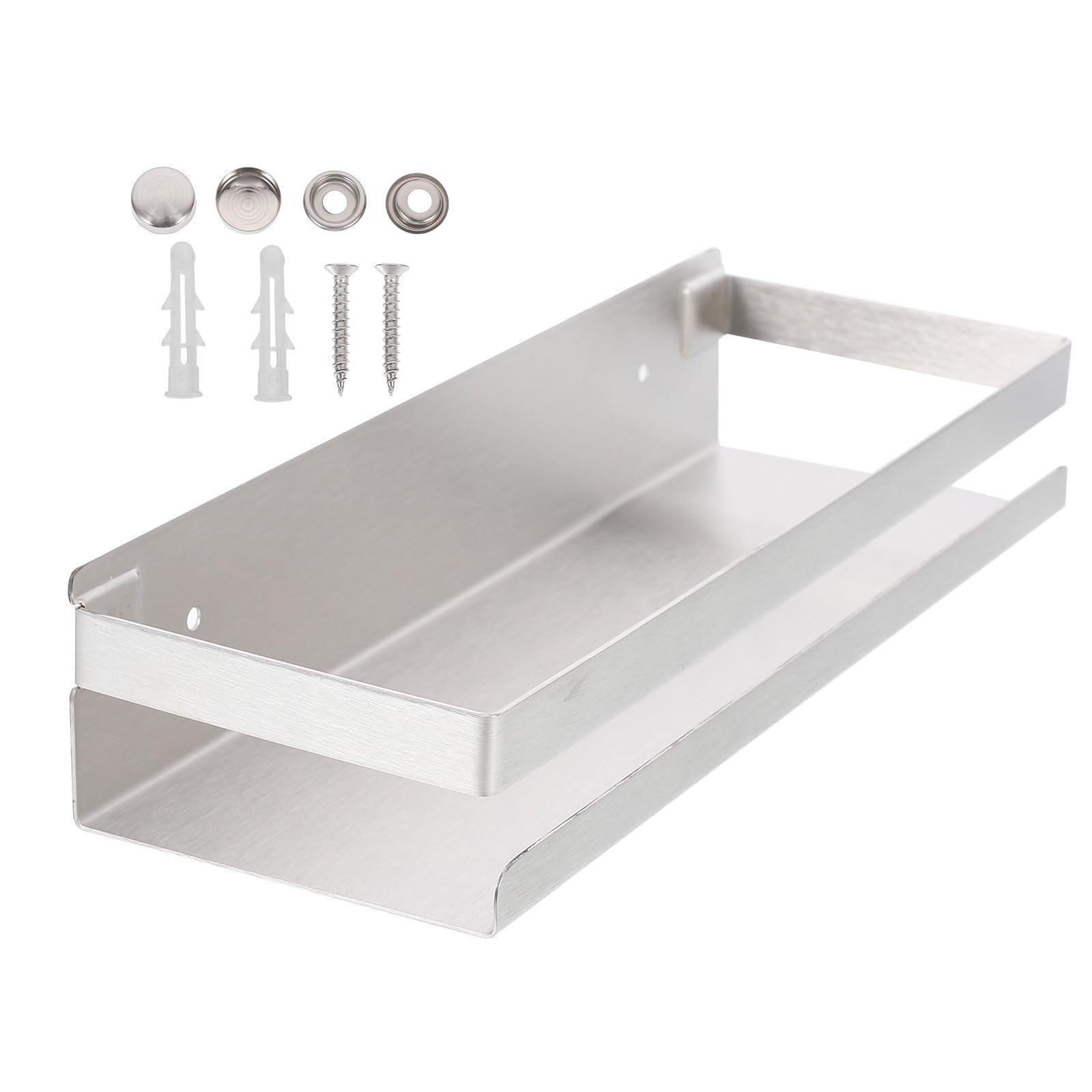 Étagère murale en acier inoxydable noir de 30 cm pour rangement cuisine et salle de bain