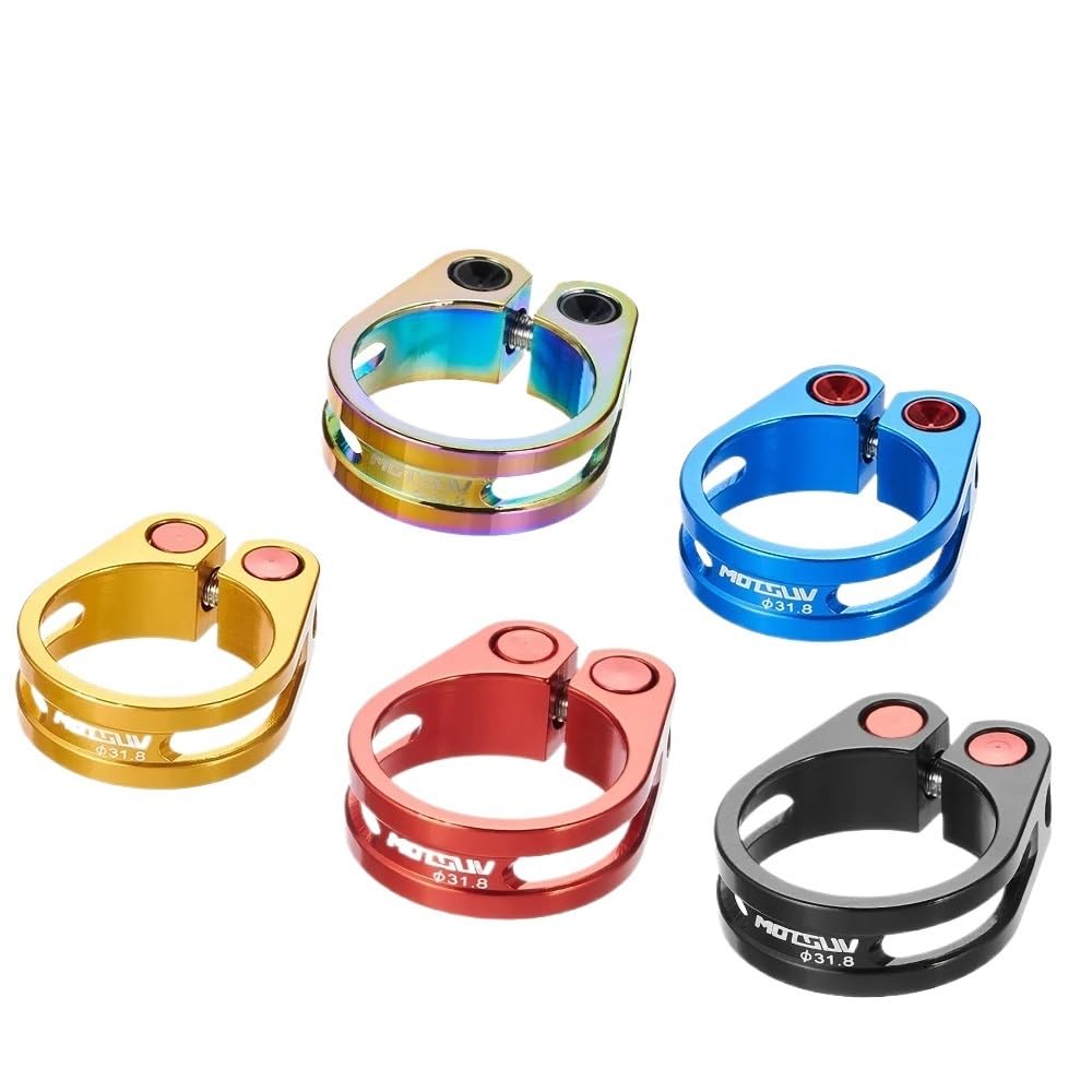 Fahrrad Sattelklemme Schnellspanner - 31,8mm & 34,9mm, Ultraleicht, In 6 Farben