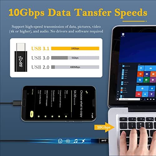 (2 Pack) USB C To USB C Adapter,USB C Female To USB C Male Adaptor,10Gbps Data Transfer & 100w Power Fast Charging Compatible for Macbook,Iphone 11 12 13,Samsung Galaxy,Watch,and More Devices,Black