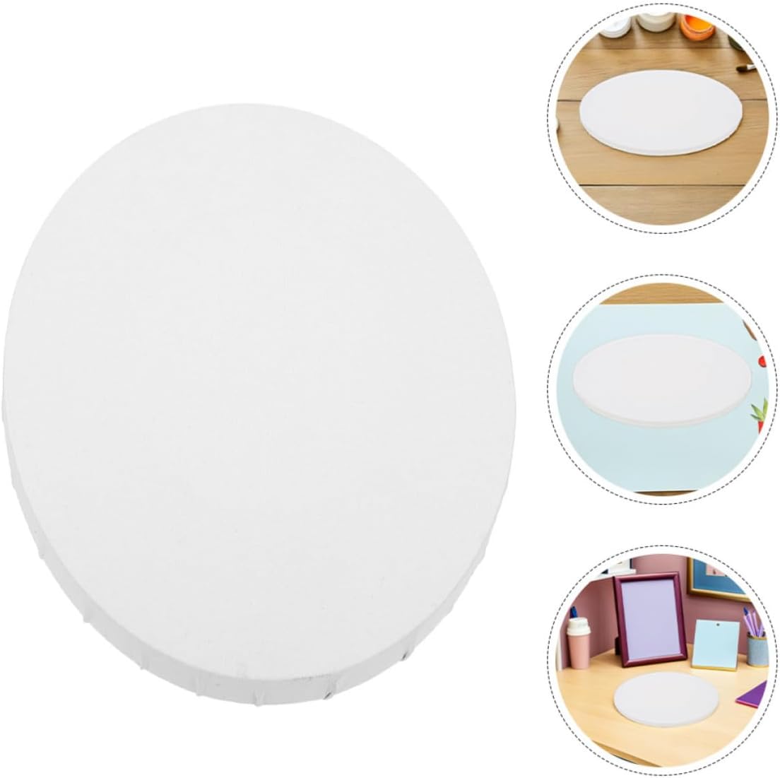 GLEAVI 5pcs Oval Canvas Boards for Painting with Wood Frames Beginner-Friendly Oil Acrylic Drawing Cloth Stylish Oval Painting Canvas Panels for Art Classes and Artists