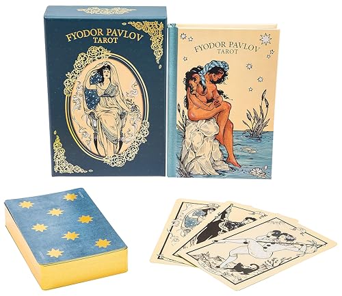 fyodor pavlov tarot inclusive hand-painted 78-card deck with gold gilt edges amp linen finish  includes 172-page hardcover guidebook