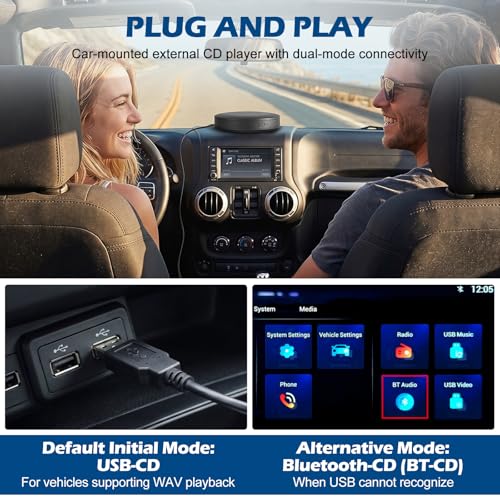 Upgraded External Portable CD Player for Car