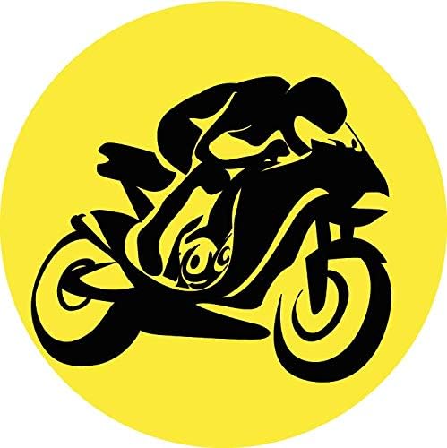 Calcomanía de vinilo para motocicleta, diseño de silueta de motocicleta, diseño deportivo, impermeable, 5 pulgadas