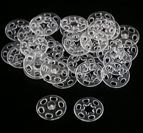 GANSSIA 18mm (23/32 Inch) Transparent Sewing Plastic Snap Buttons for Sewing Garment Clear Color Buttons Pack of 60 PCS by GANSSIA - Used condition - US$7.19