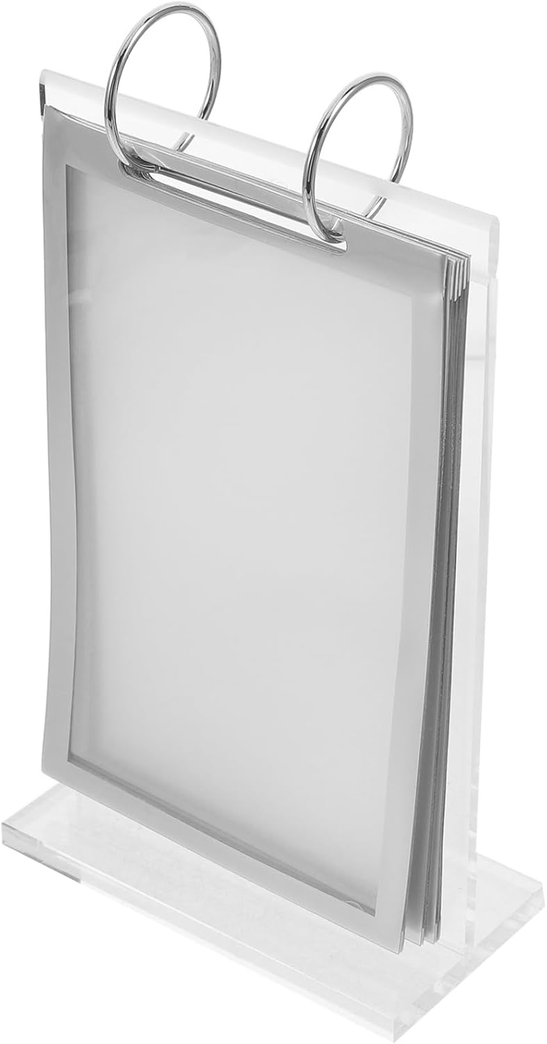 Tofficu 4pcs Display Stand for Hotels Vertical Sign Holder Acrylic Menu Display and Secure Base