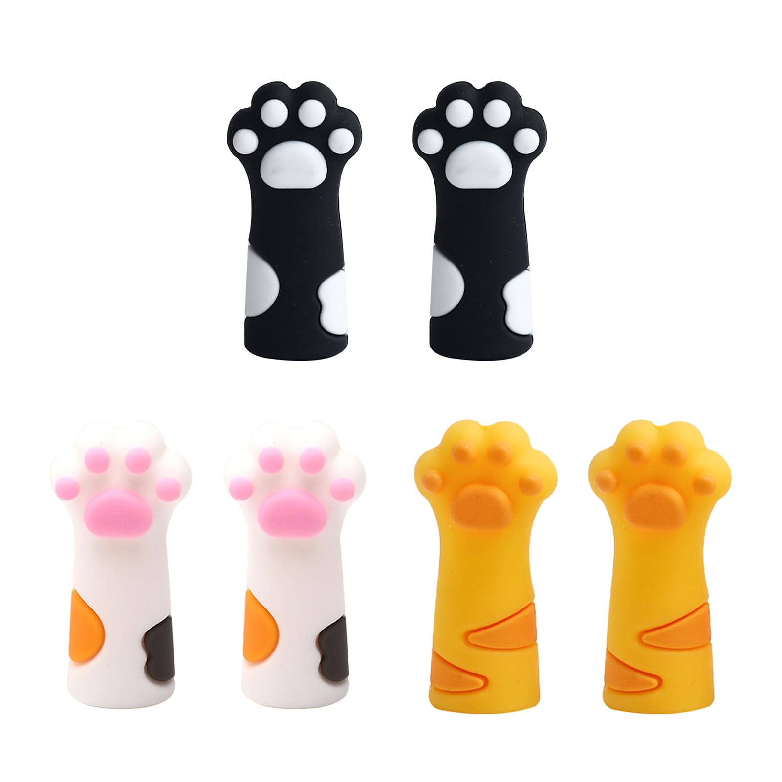 6Pieces Cartoon Cats Claw Pencils Caps Pencil Tip Protector Covers Back to School Supplies for Kid Student
