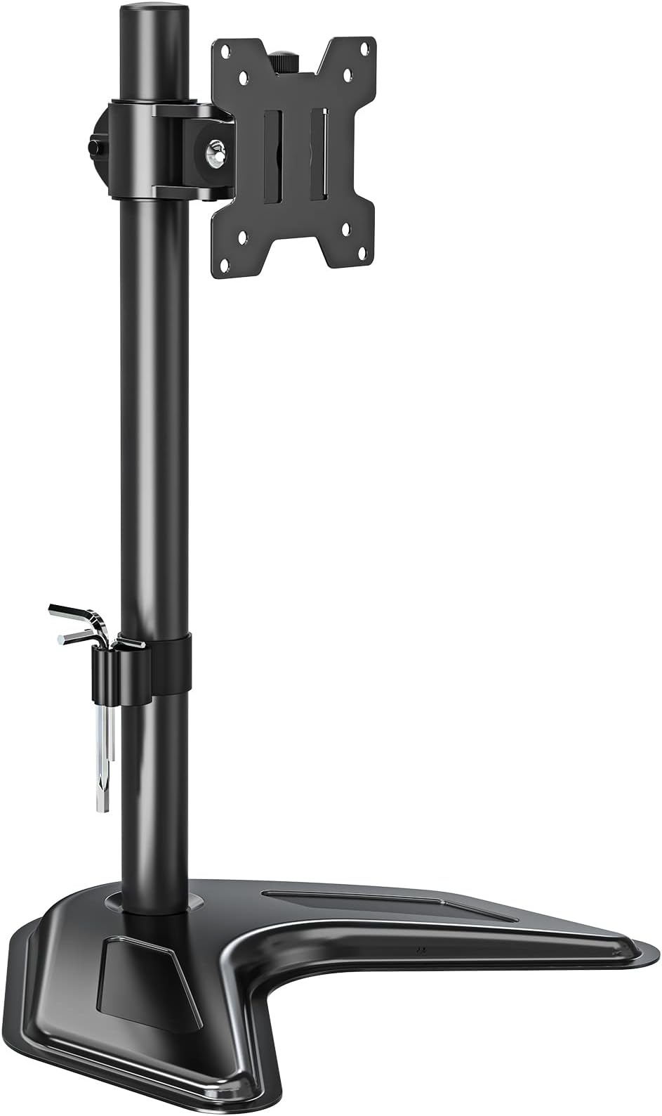 Single Monitor Stands, Freestanding VESA Monitor Desk Mount fits 13'' to 32'' Computer Screen with Height Adjustable, Swivel, Tilt, Rotation, 17.6 lbs Load, For Home Office, VESA 75x75/100x100