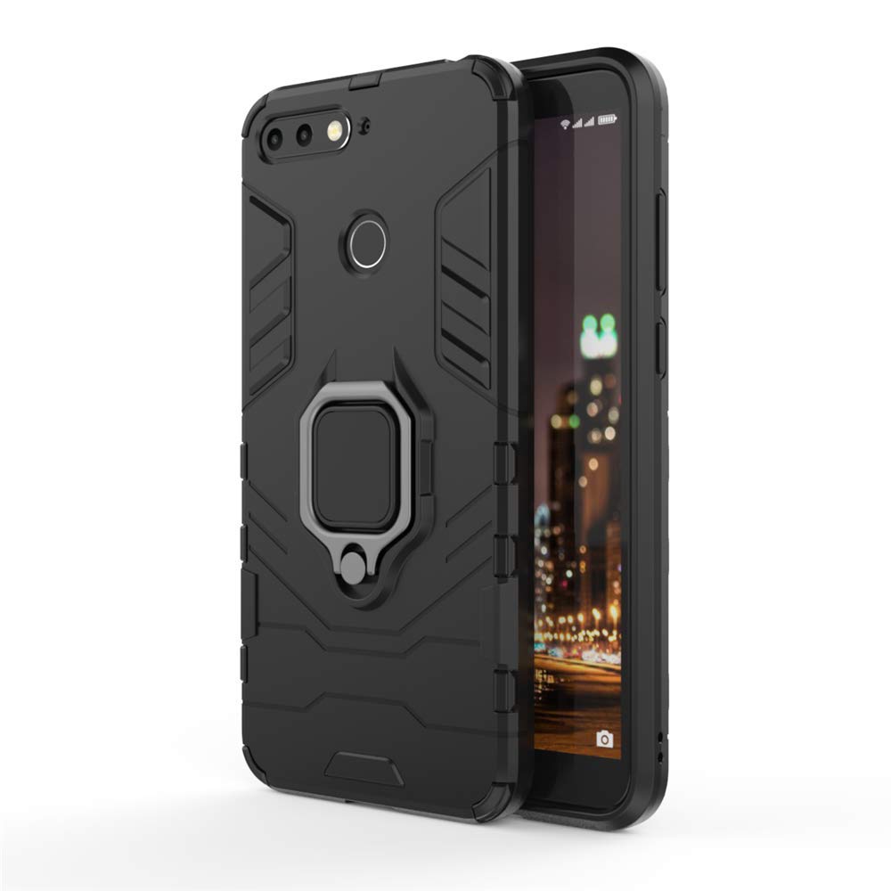 CHcase Huawei P40 Pro Funda, Anillo Metálico Sujeción Soporte Antichoque Rígido Caja (Funciona con el Montaje de Coche Magnético) Doble Capa Sólido Case Carcasa para Huawei P40 Pro -Black Plus Gray — view 53