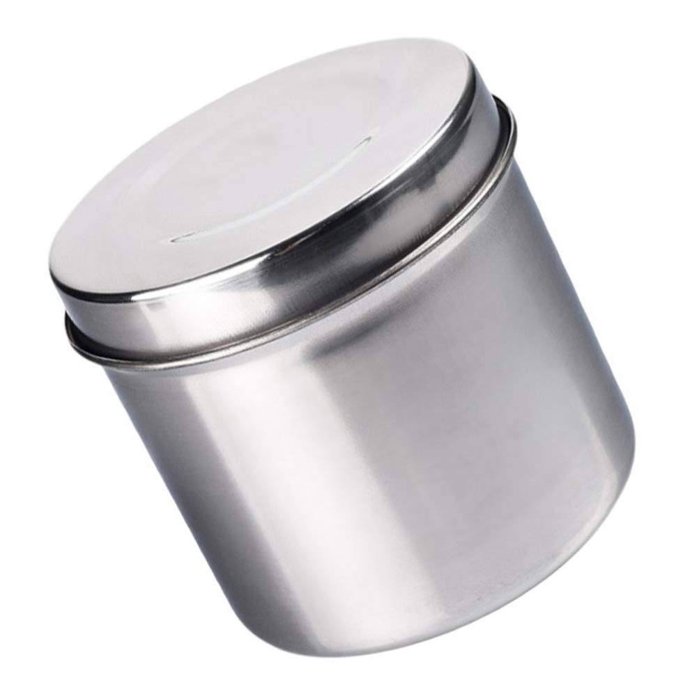 EXCEART 8cm Runde Metall Dose Edelstahl Medizinisches Instrumente Chirurgische Box Transportbehälter mit Deckel für Krankhaus Klinik Silber 2 Stück