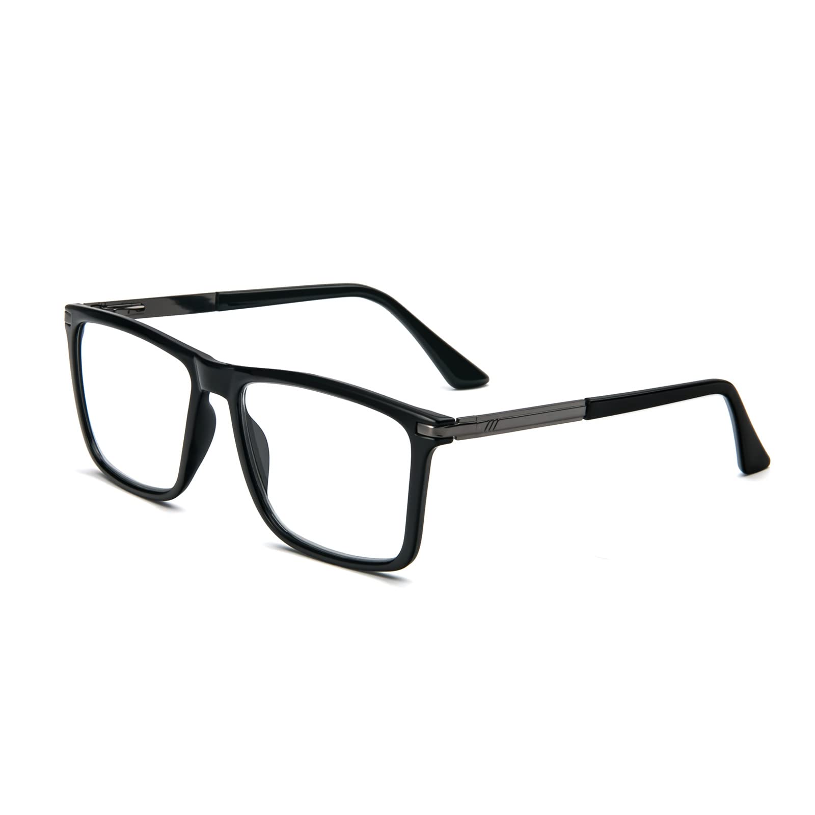 KoKoBin Lesebrille Anti-Blaulicht für Herren und Damen Blaulichtfilter Computer Lesehilfe Federscharnier Metall Vollbild Brille (Schwarz, 1.5, diopters)