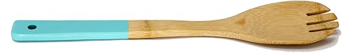 Miniatura 4 de Home Basics Juego de utensilios de cocina de bambú con asas de color, 6 piezas, 2.5 x 12 x 0.25 pulgadas