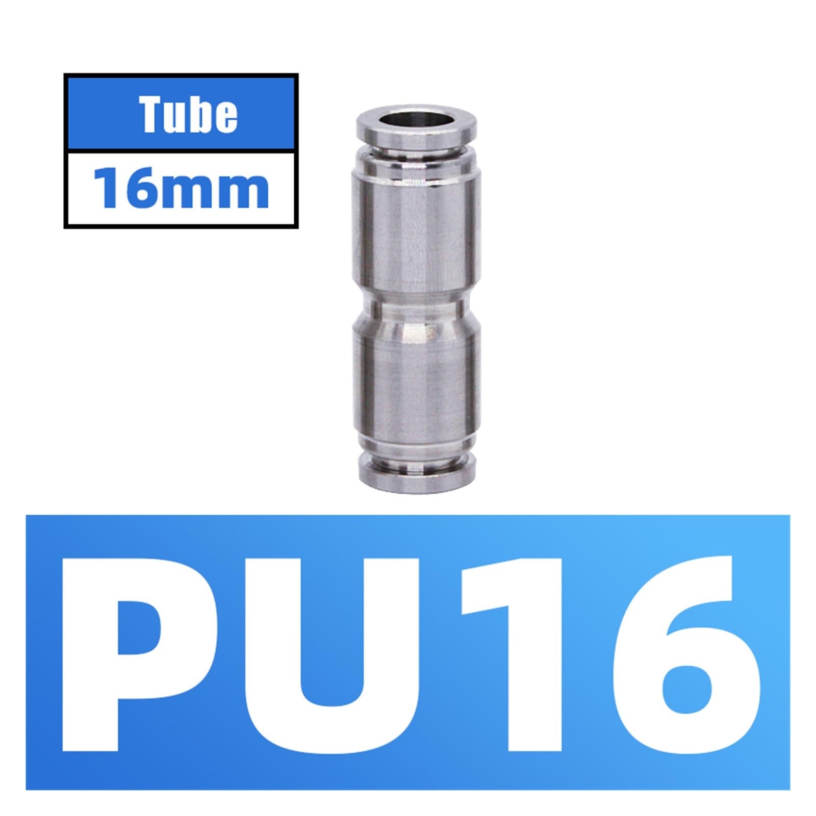 connettore rapido pneumatico diretto, Raccordo for tubo dell'aria in acciaio inossidabile 304 2 pezzi PG PU4 PU6 PU8 PU10 Raccordo in metallo for trachea(Pu16)