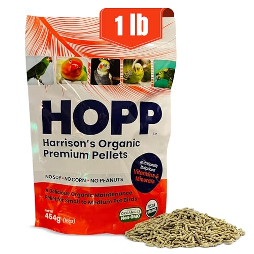 Harrisons Organic Premium Pellets- a Well-Balanced Certified Organic Small to Medium Pet Bird DietNo Soy Corn and Peanuts for Those Seeking to Avoid These Ingredients