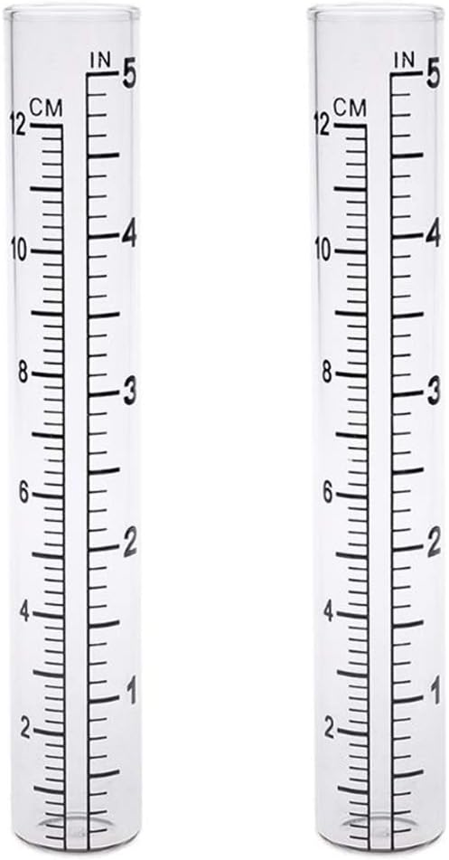 TBWHLBetan 2pcs 5" Capacity Rain Gauge Glass Replacement Tube for Yard Garden Outdoor Home