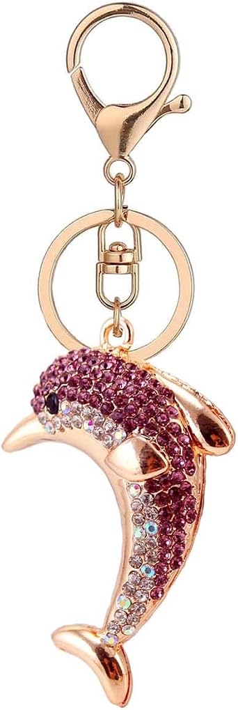 Lovely Crystal Animal Keychain Sparkly Rhinestone Keychain for Women Car Purse Handbag Charms