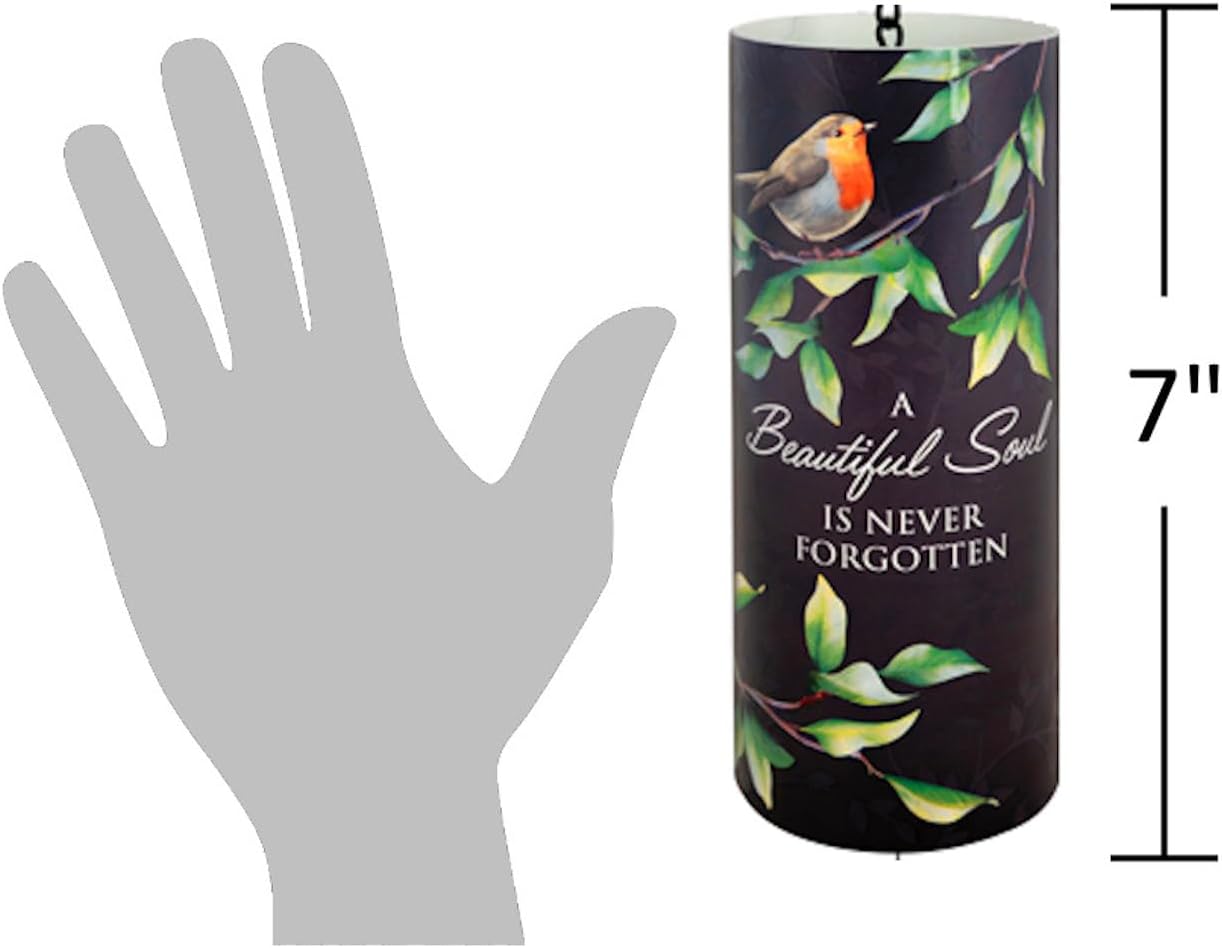 Carson 18" 'Never Forgotten' Bereavement Wind Chime - Black Windchime - Memorial Windchime for Outdoor Decor - Garden Patio Porch