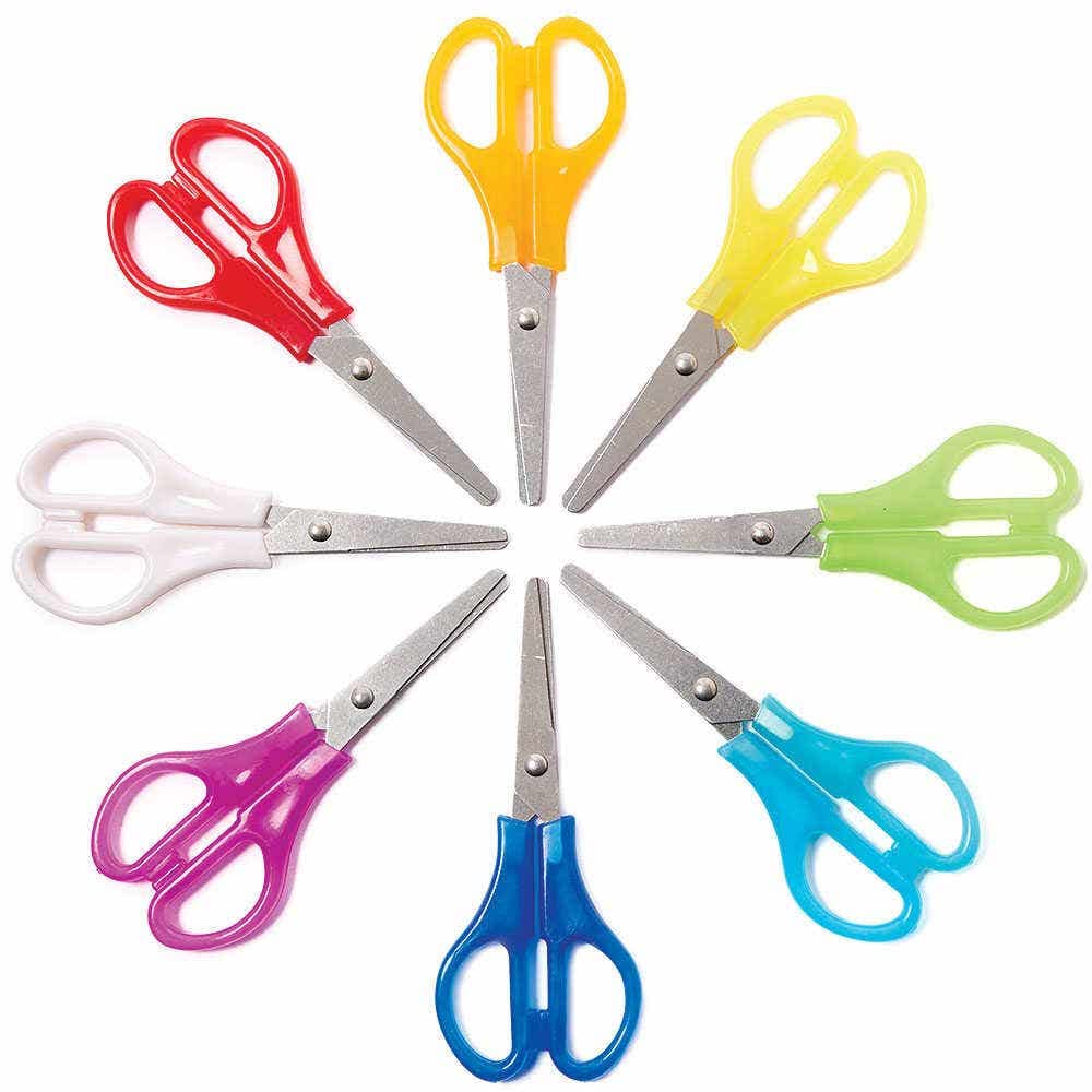 Baker Ross FC938 Rainbow Colour Scissors - Pack of 8, Kids Scissors and Scrapbooking Supplies, Paper and Card Crafting - Image 2