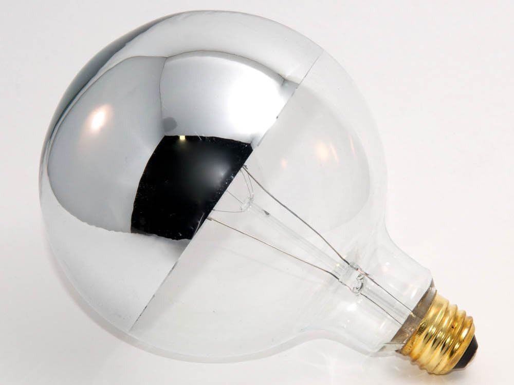 Bulbrite 100G40HM Half Chrome 100W Globe Shape Bulb