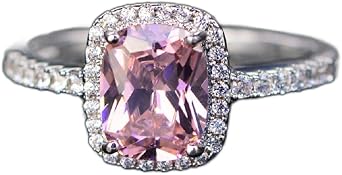 Band Opal Ring 925 Sterling Silver Women Fashion Jewelry 100% Natural AAA Diamond CZ 3CT for Women Wedding Engagement Rings Pink Diamond-Ring