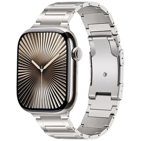 TRUMiRR Titanium Band for Apple Watch Series 10 46mm / Ultra 2 / Ultra 49mm, Titanium Metal Watchband Replacement Strap for iWatch Apple Watch SE Series 9 8 7 6 5 4 45mm 44mm Cover
