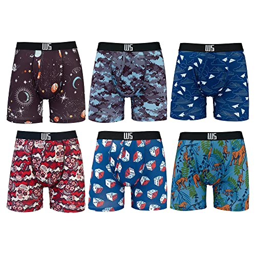Warriors & Scholars Boxer Briefs For Men Pack Of 6, Ultra Soft, Breathable Quick Dry...