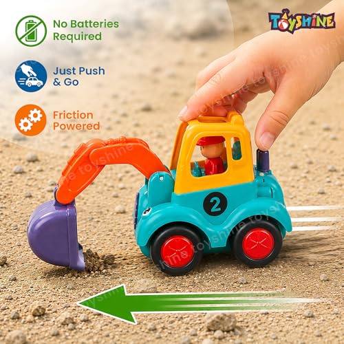 Image of Toyshine Pack of 4 Friction Powered Construction Vehicle Automobile Car Toy Set for Kids 2+Yrs, Multicolor