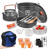 Camping Cooking Set, Camping cookware Stove Set, 26pcs Camping Pot pan Set, Nesting Camp Cook Set, B