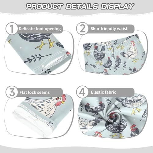 Chicken and Grass Girls Leggings Athletic Pants Tights Stretch Bottom3