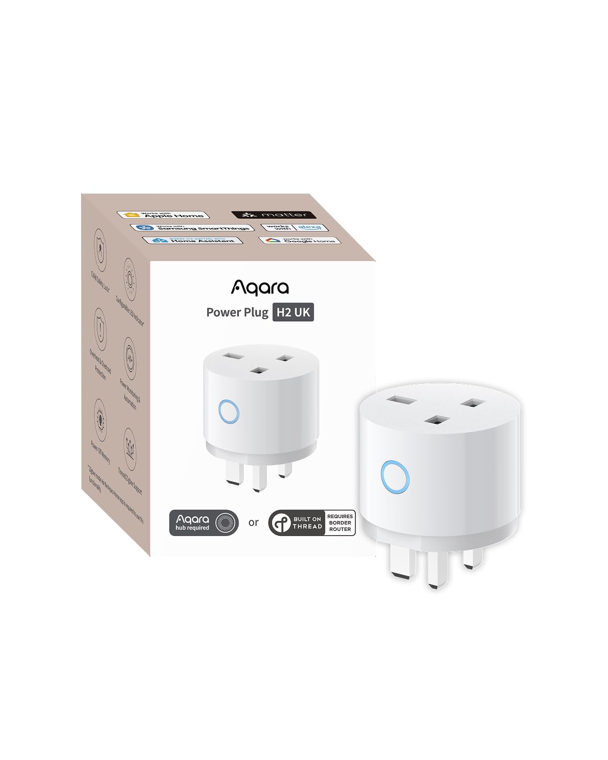 Aqara Power Plug H2 UK, Matter,Thread/Zigbee
