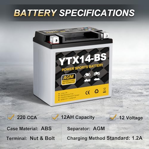 Daakmax YTX14-BS 220 CCA Battery