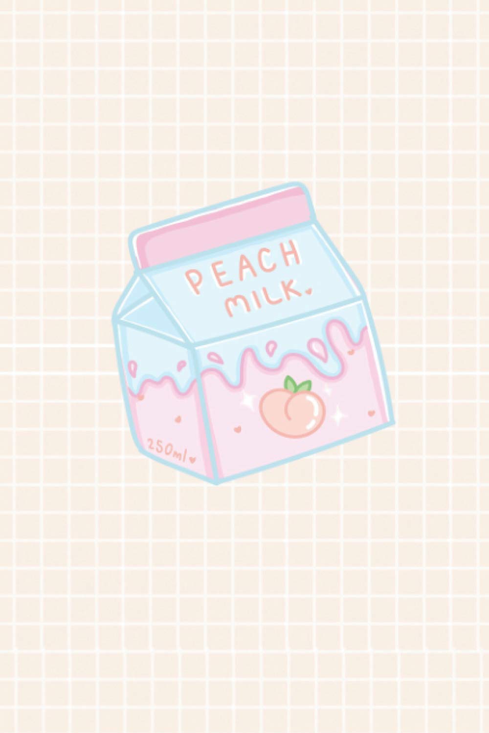 Notebook: Cute Peach Milk Kawaii Korean Japan Stationery Notebook Journal Diary | 6x9" 120 Lined Pages