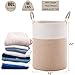 MOJOSCEND 80L Large Hamper Laundry Basket Tall Woven Rope Clothes Hamper Blanket Basket in Living Room Bathroom Bedroom Brown