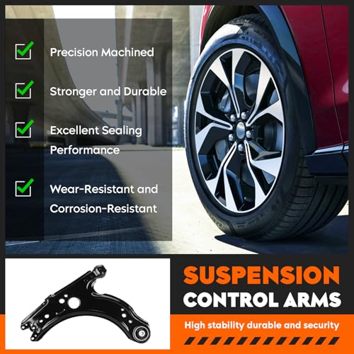 Image of Front Lower Control Arms w /Ball Joints Replacement Suspension Kit for Beetle 2001-2010, for Golf 2003-2006, for Jetta 2001-2005 (10PCS)