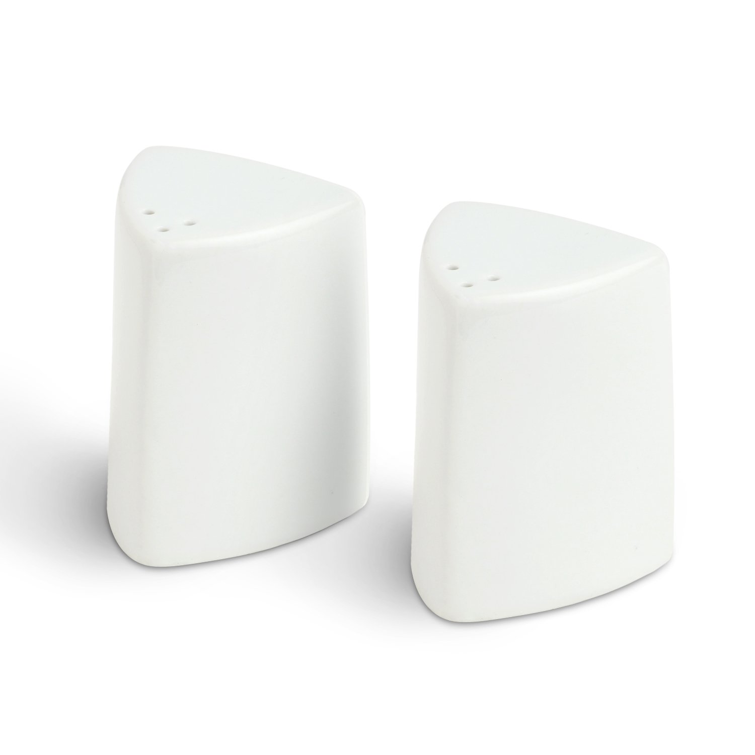 Urban Snackers (Set of 2) Pepper & Salt Pot, Triangle Shaped, White Porcelain, Use for Dining Table, Kitchen and Hotel, at Home, Kitchen and Hotel - Image 2 thumbnail
