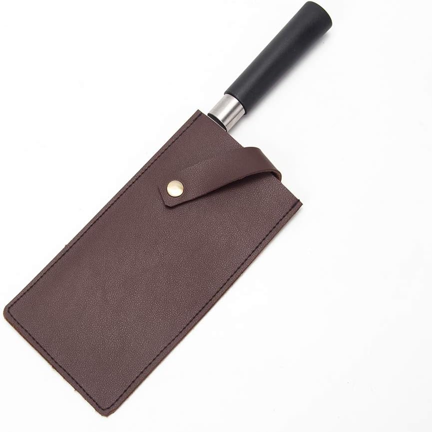 Hersent PU Leather Meat Cleaver Sheath, Waterproof Wide Knife Protectors, Durable Butcher Chef Knife Edge Guards, Heavy Duty Cleaver Covers (Dark Brown)