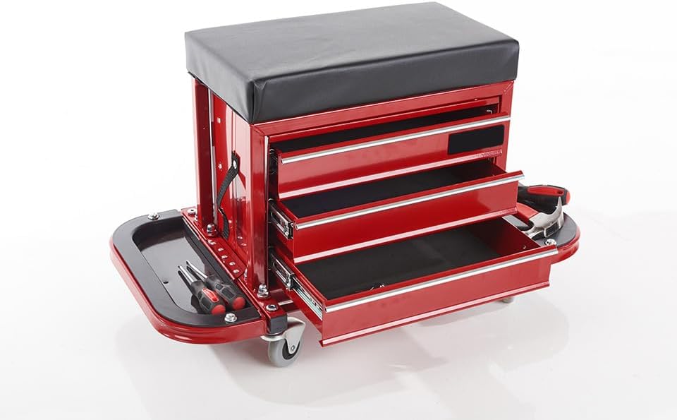 Sharper Image Rolling Toolbox Stool by Sharper Image