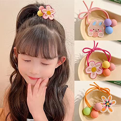 Jiuzh Candy Color Round Ball Hair Ties Ring For Little Girls Hair Accessory Flower Hair Ornament Butterfly Hair Rope Elastic Soft Rubber Hair Band Ties For Little Girls Toddlers Babies Teens #TOP7