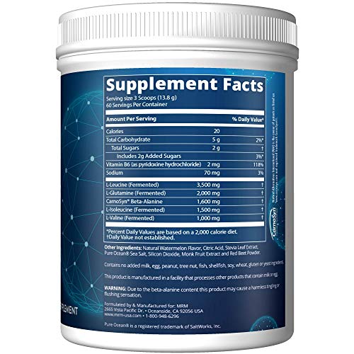 Image of MRM Nutrition Reload BCAA+G Post-Workout Recovery - 8.5g Amino Acids with Glutamine & CarnoSyn, Muscle Recovery, Endurance Support, Caffeine Free, Keto Friendly Powder - 67 Servings, Watermelon Flavor