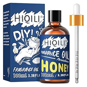 HIQILI Honey Essential Oil – Sweet Scent Fragrance Oil for Candle Soap Perfume Lotion Making, Home Diffuser, 3.38 Fl Oz Halloween Thanksgiving