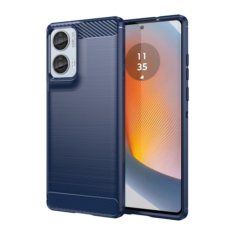 Image of Hybrid Carbon Fiber Back Case for Moto Edge 50 Fusion (Blue)