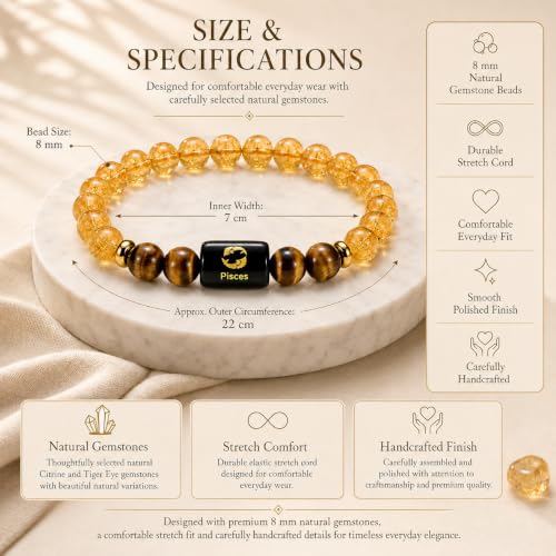 Image of Zodiac Bracelet for Men & Women | 12 Zodiac Signs & Rashi Collection | Natural Crystal Bracelets | Lab Tested Natural Stones | Premium Gift Box & Velvet Pouch