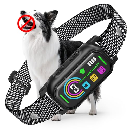 LYtech Collar Antiladridos para Perros, Antiladridos y Antiaullidos para Perros, 4 Modos de Vibración/Sonido, Impermeable IP67, Dispositivo Recargable para Detener los Ladridos Grande Mediano Pequeño