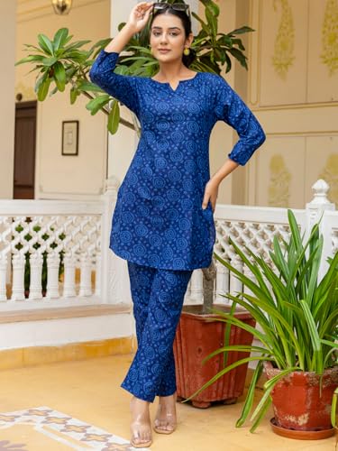 Image of feranoid Elegant V-Neck 3 /4 Sleeve Kurta & Pant Co-ord Set (S-XXL)