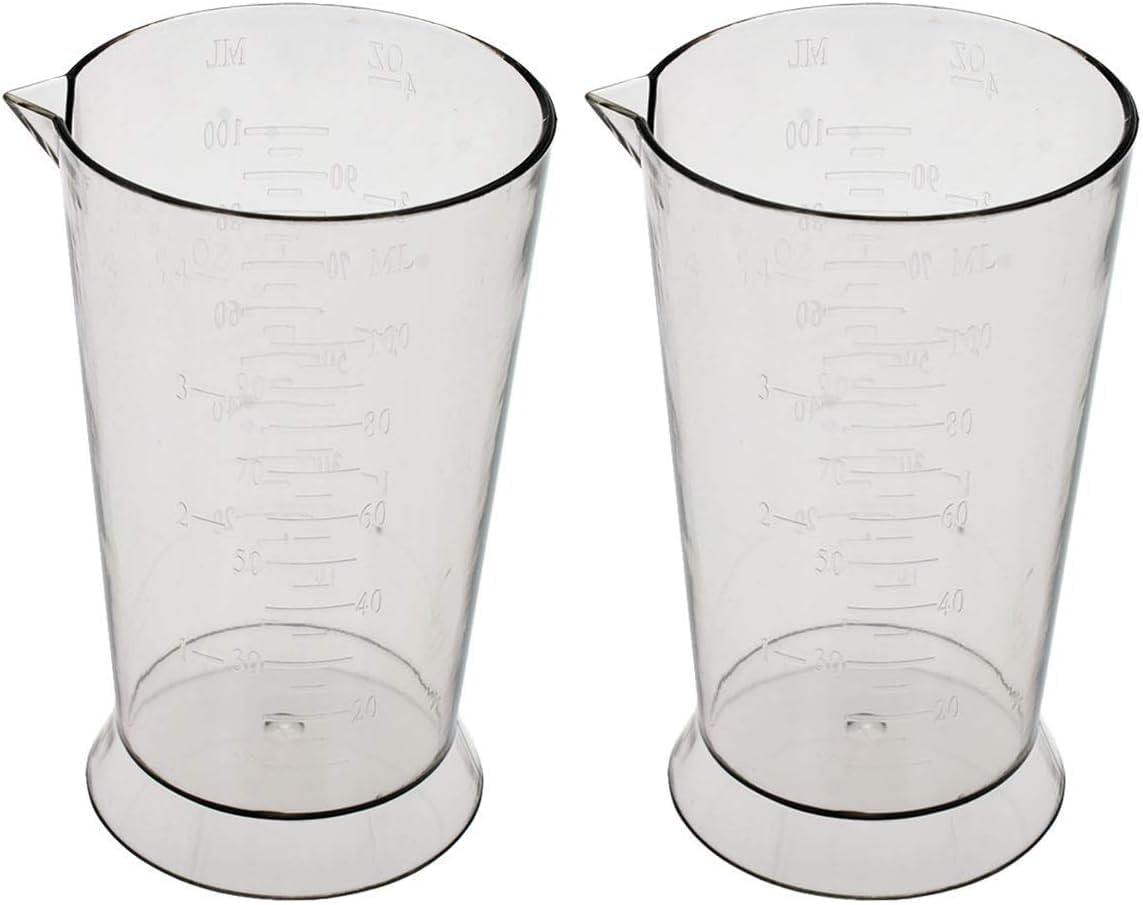Colortrak Beaker, Easy To Read Color Beaker, Measurement Markings in Ounces and Milliliters, 4 ounce Capacity, Ideal For All Stylists, Easy To Clean, 3.7 inches high (Pack of 2)