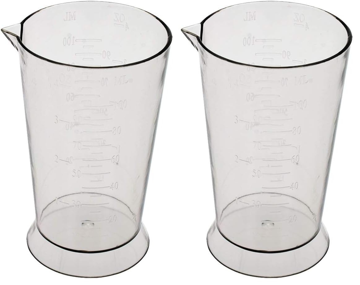 Colortrak Beaker, Easy To Read Color Beaker, Measurement Markings in Ounces and Milliliters, 4 ounce Capacity, Ideal For All Stylists, Easy To Clean, 3.7 inches high (Pack of 2)