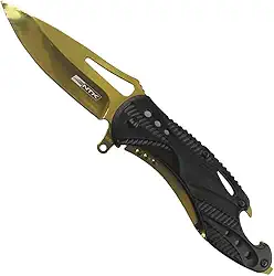 Nautika, Canivete Oro, Feito De Aço Inoxidável S.S 420 e Polímero, 19,5 cm Aberto, Emergência, Ideal Para Pesca, Esportes Radicais, Resgate, Possui Clipe para Calça, Trava Liner Lock