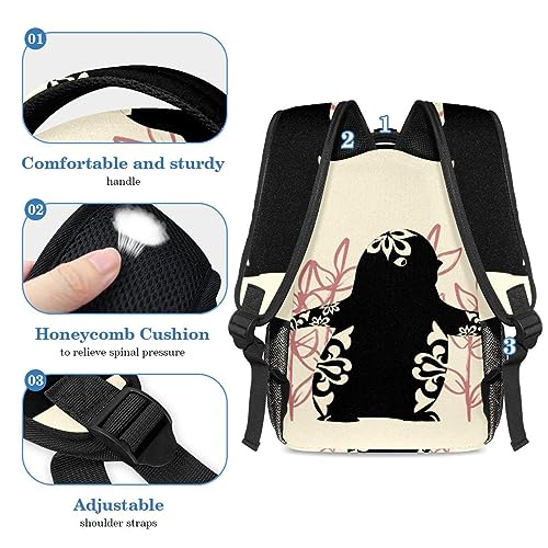 Sac à dos pingouin avec trousse assortie pour écoliers, modèle multicolore de taille standard - 4