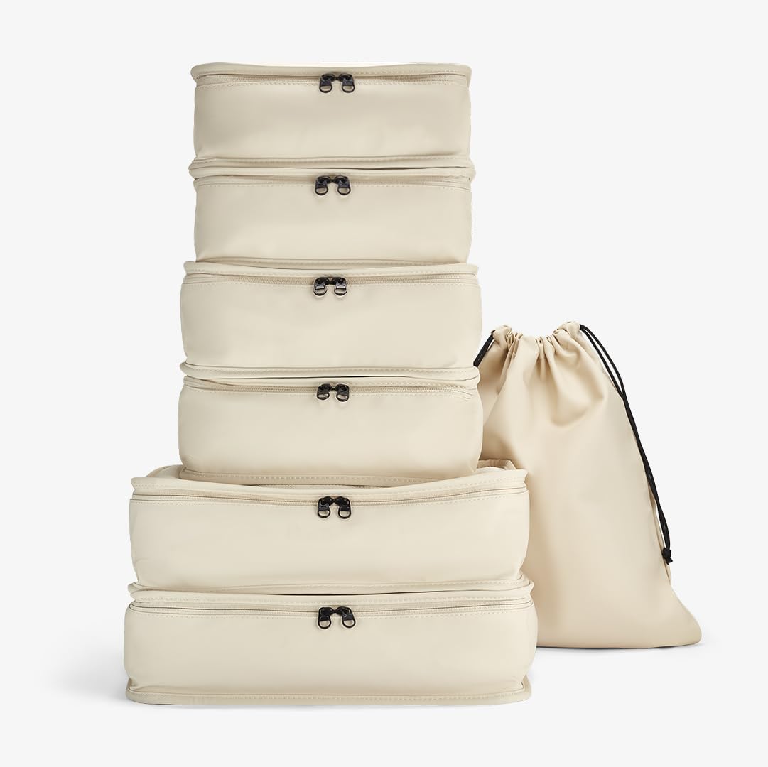Rock Packing Cubes Set Of 7 Beige Size 7Pc Set